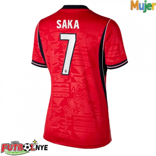 Camiseta Inglaterra Bukayo Saka #7 Visitante Equipación para mujer Mundial 2026 manga corta